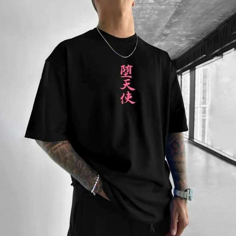 Men's T Shirts Black Tee Polos Print T-Shirts Mens HIP HOP Street Cotton Shirt For Men Women Summer Tops Daily Outfit Men's Clothing Free Sh
