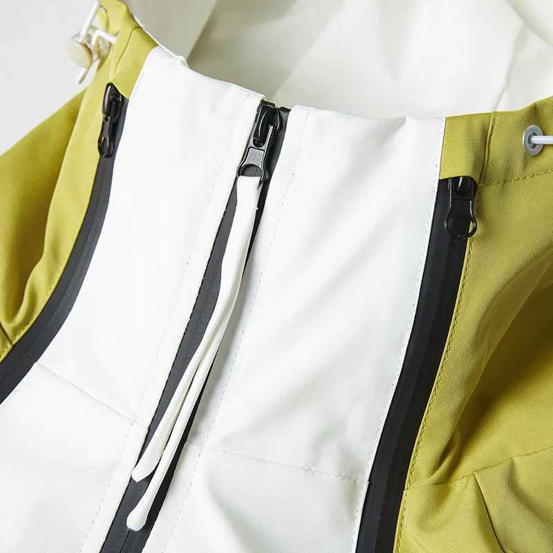 CHRLCK Mens Waterproof Hiking s Windproof Splicing Windbreakers Women Breathable Fishing Camping Trekking Unisex M260325