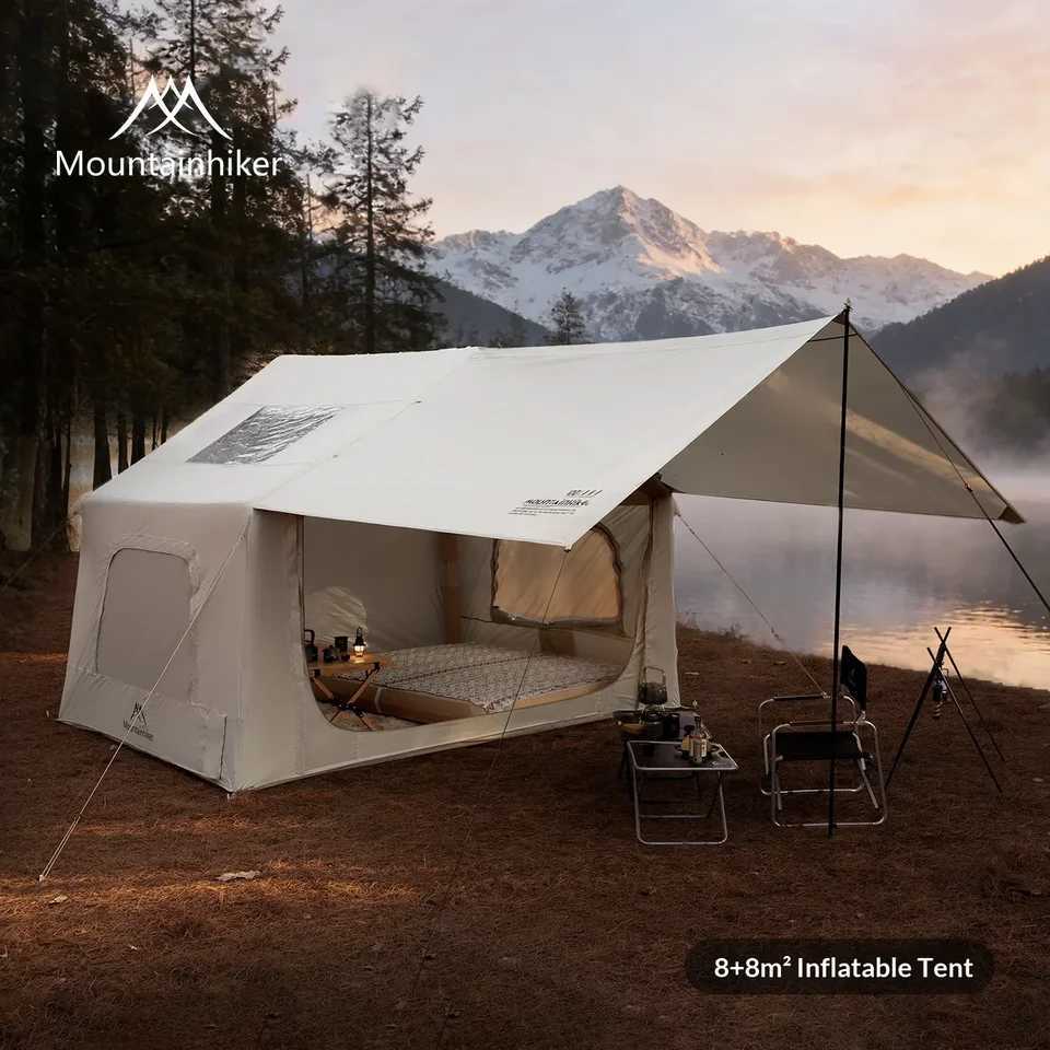 88 inflatable camping tent large inflatable camping tent with manual air pump easy-to-set-up portable camping tent H260325