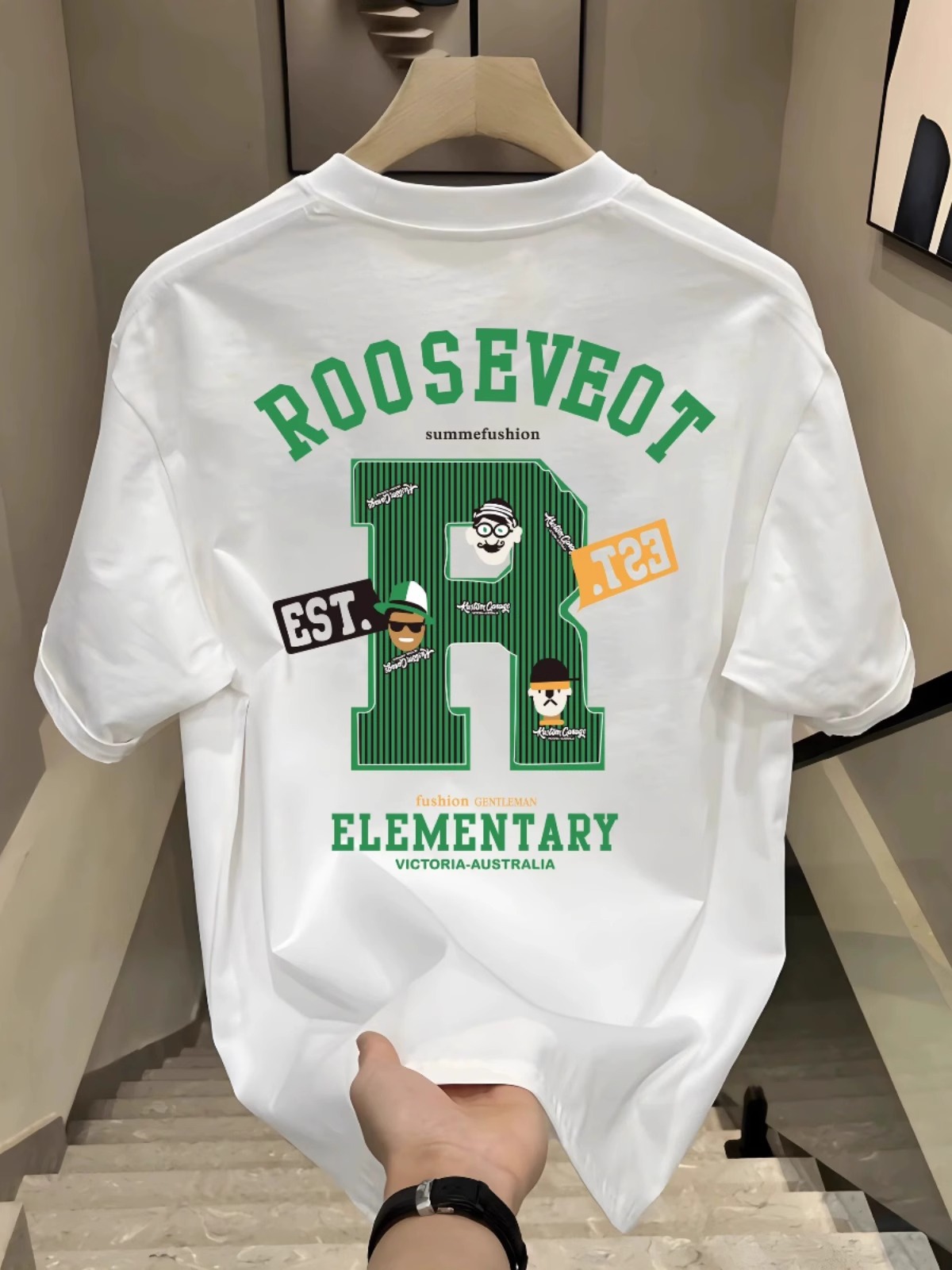 2026 New Arrivals Men's Trendy Letter R Graphic T-Shirts | Versatile Casual Slim-Fit Crew Neck Short Sleeve Tops