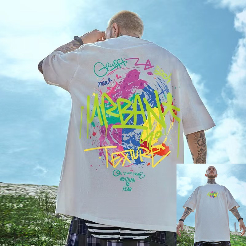 Street Hip-Hop Oversized Graphic T-Shirts | Loose Casual Chinese-American Streetwear Tees