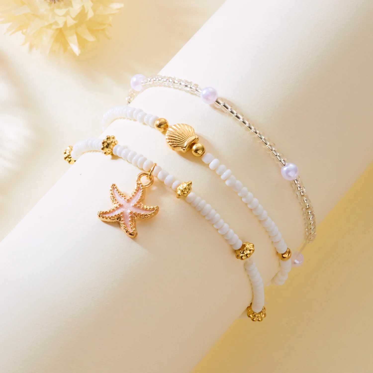 3 Pcs Bohemian Shell Starfish Bead Set for Women Fashion Summer Beach Multilayer Stacked Pearl Party Jewelry H260325 - view 7