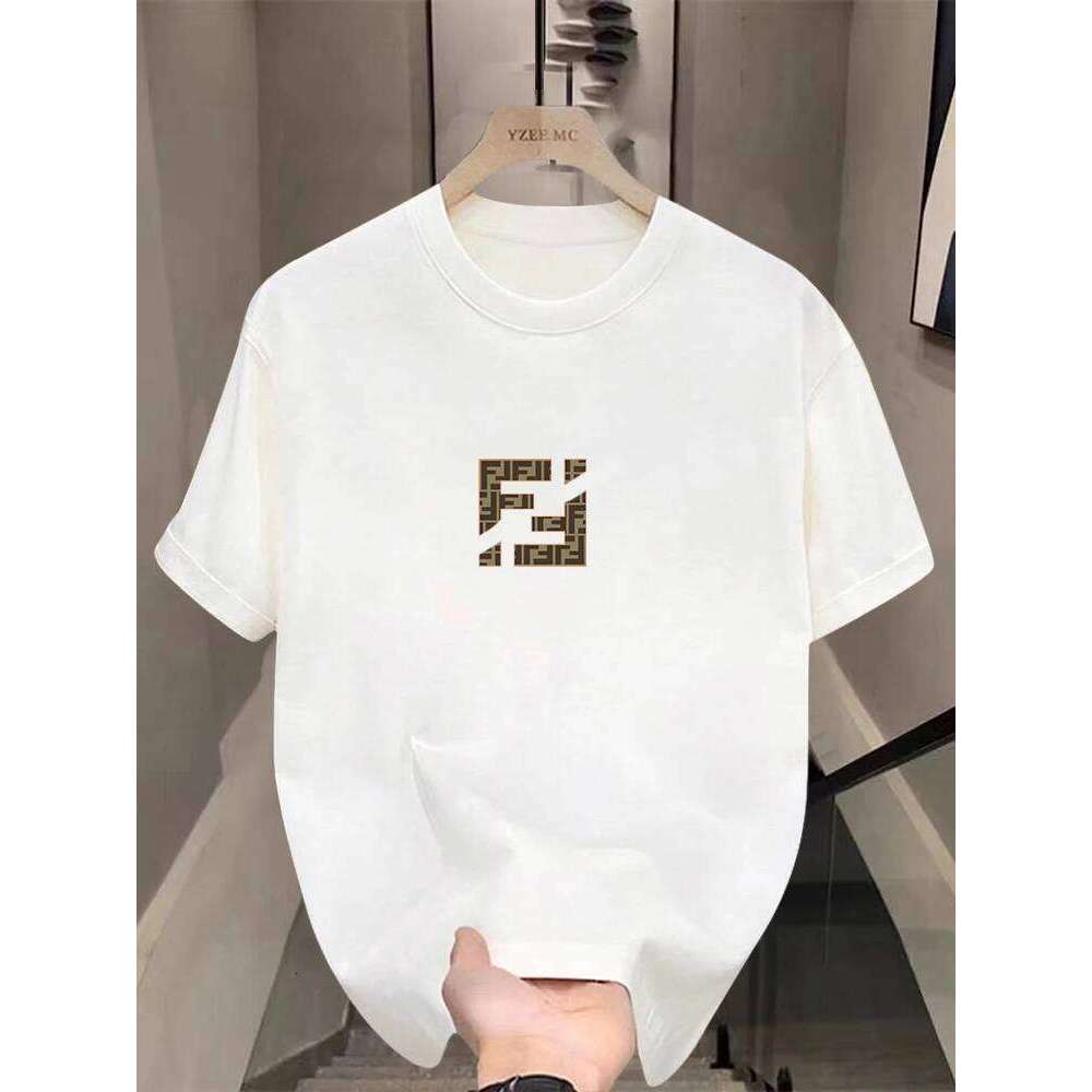 Spring Autumn F Family Trend Pattern Pure Cotton Men and Women Base Shirt Round Neck Short-sleeved T-shirt Lovers Print