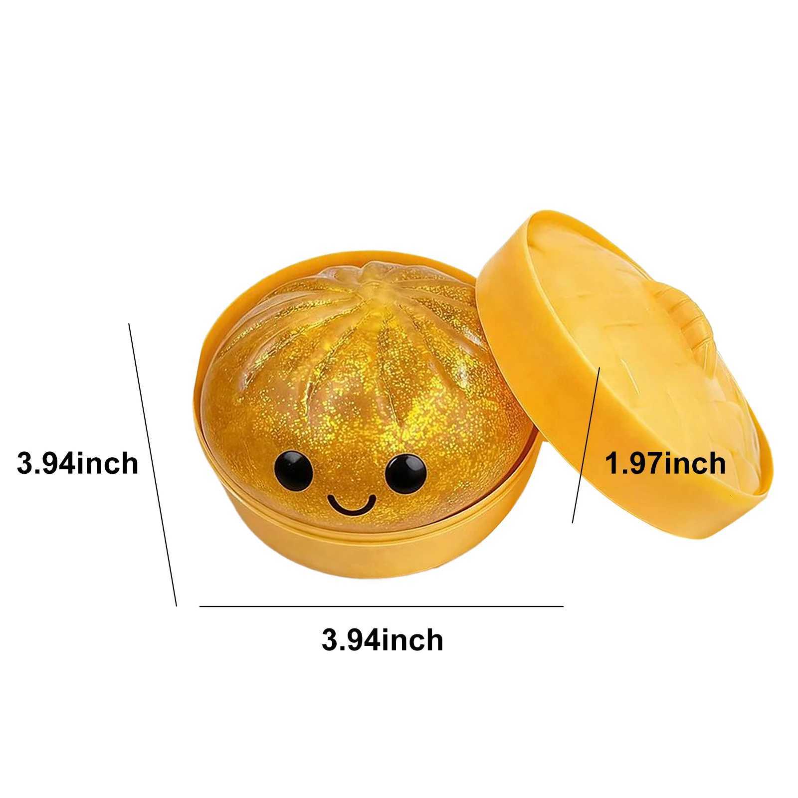 Glitter Dumpling Squishes Stress Balls Fidget Sensory Toys Simulation Food Squishies Bun with Steamer Squeeze Dough Ball Gifts Z260325