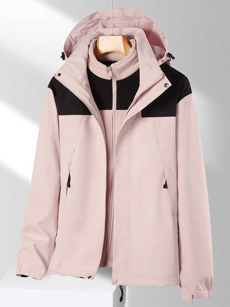 Outdoors Clothing 3 In 1 Men Women Warm Camping Hiking Mountaineering Waterproof Windproof Clothes Cold-proof Windbreaker M260325