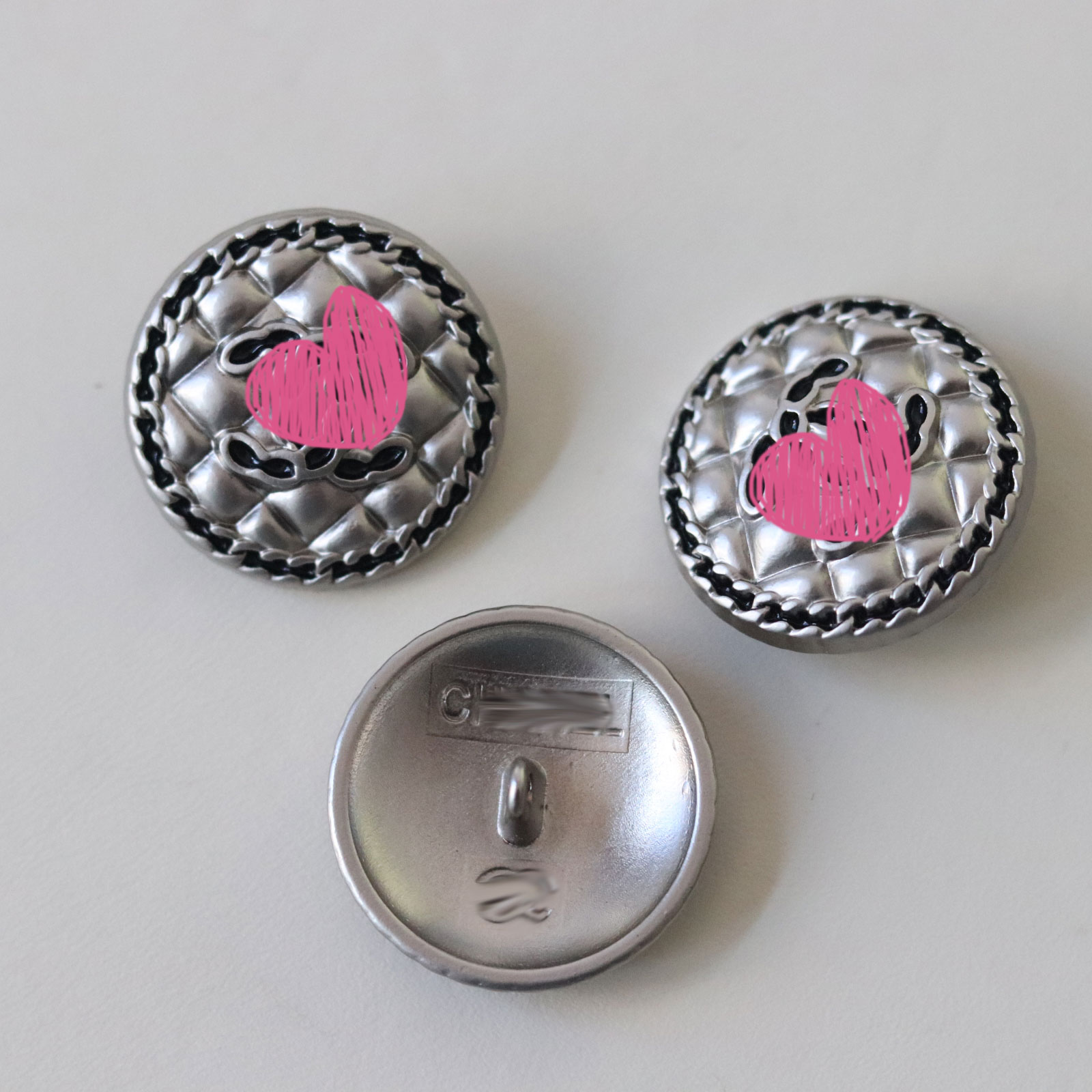 1pc 25mm C brand luxury brand designer metal button silver black sewing DIY dress clothing accessory replacement crafts Buttons DA23 with stamp promotion
