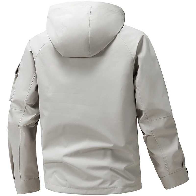 Men Spring Autumn Hooded Windproof Comfortable Breathable Cargo Coat Male Outerwear Gym Hiking Casual Sport Charge M260325