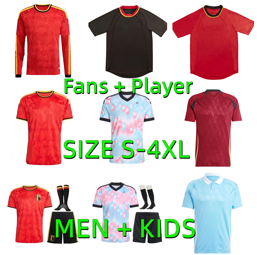 2026 2027 Belgium World Cup Soccer Jersey DE BRUYNE R. LUKAKU E. HAZARD 25 26 27 OPENDA TROSSARD DOKU ONANA DE KETELAERE Player Version Football Shirt Uniform Men Kids Kit