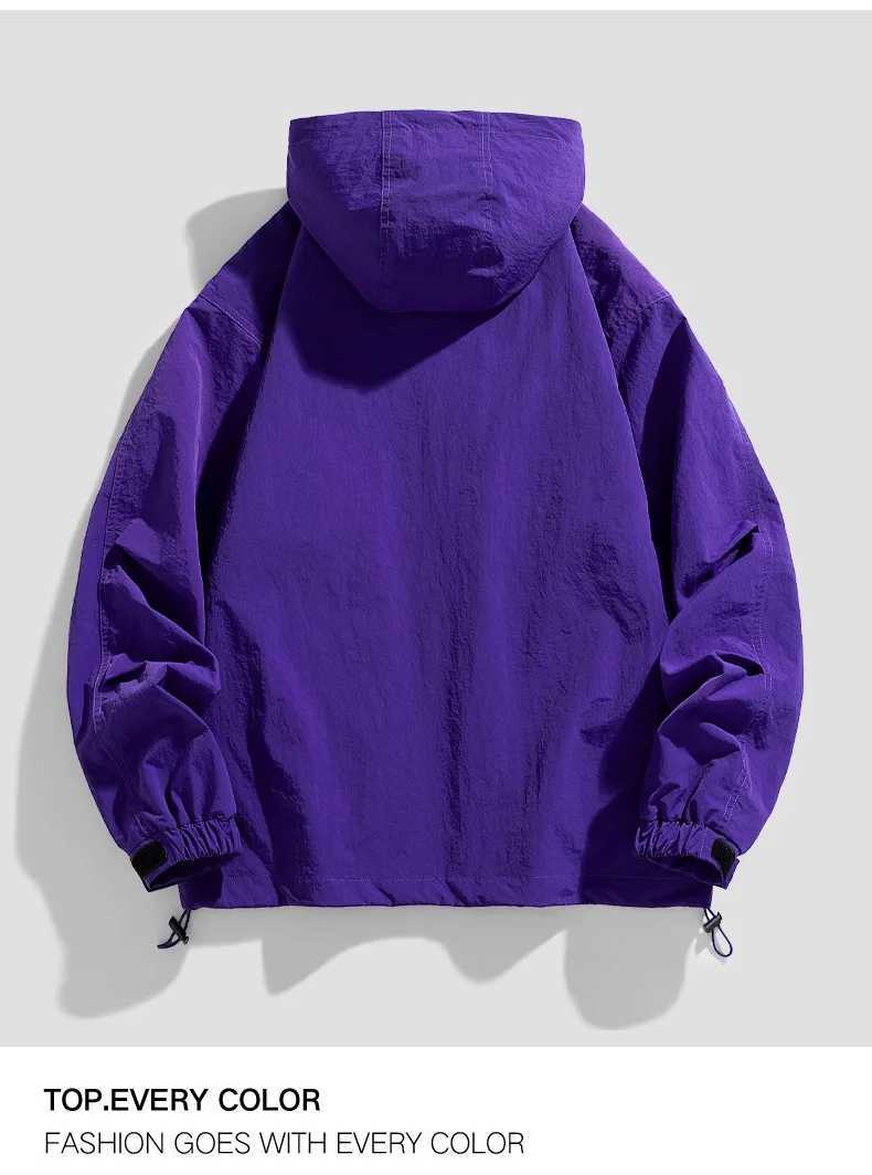 New Outdoor Hooded Mens Youthful Fashion Mens Windbreaker Sports s Coat Mens Clothing Hiking Camping M260325