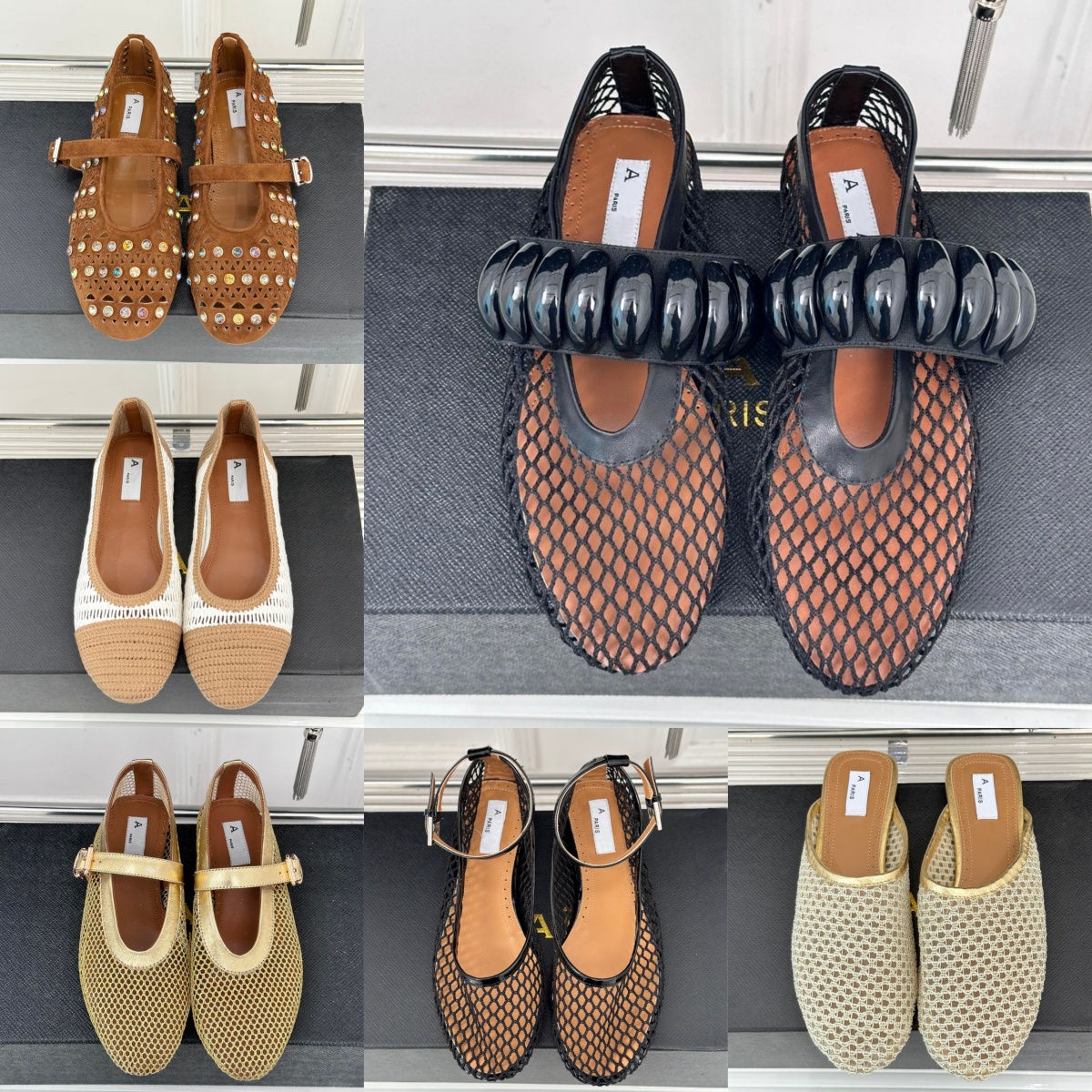 Woman sandal alaiaflats Mary Jane ballet Flat Heel Designer slipper Shoe Lady Mesh leather Casual sneaker Luxury Moccasins Prom Dress Loafer walk Summer beach shoe