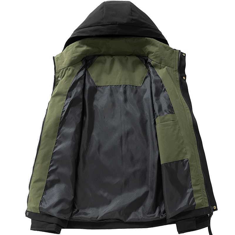 Men Spring Autumn Hooded Windproof Comfortable Breathable Cargo Coat Male Outerwear Gym Hiking Casual Sport Charge M260325