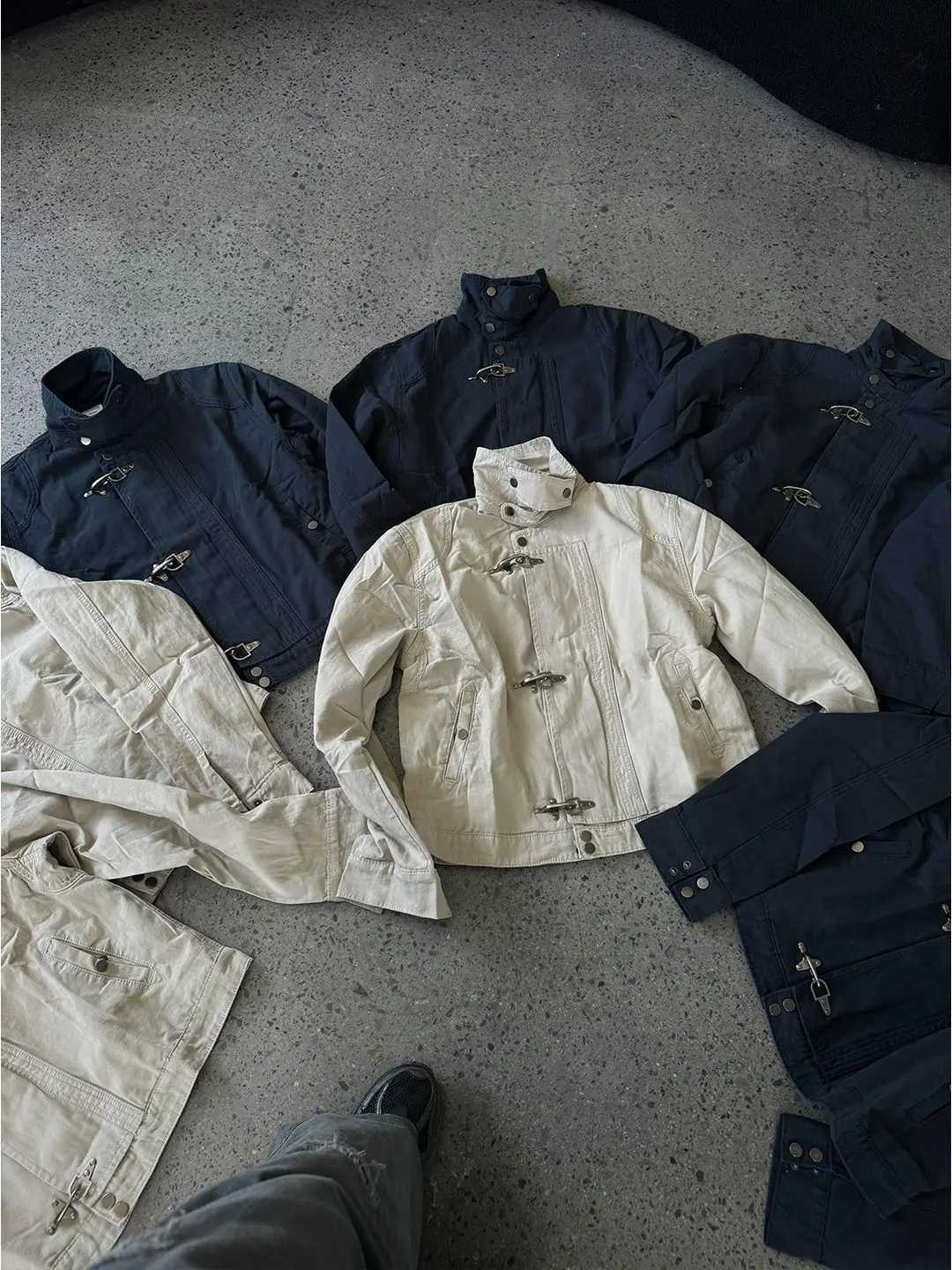 American Vintage 90s Harajuku button Streetwear Hooded Sweatshirt Casual Aesthetic Grunge Jacket Y2k Stand Neck Outfit Outerwear C260325