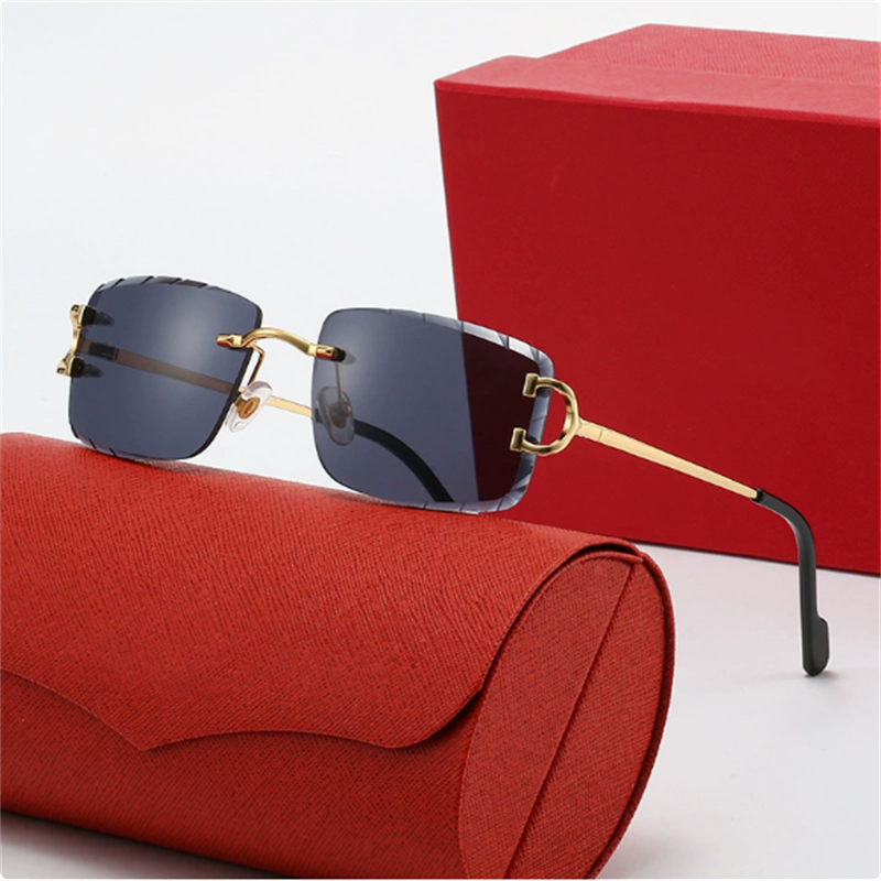 designer sunglasses Luxury Sunglasses for Women Designer Rectangle Gradient Buffalo Horn Wooden mens sunglasses Rimless sun glasses gafas lunette de soleil homme