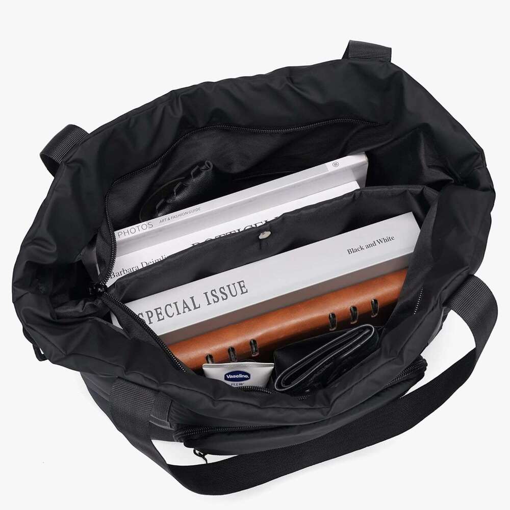 Women, Lightweight Quilted Puffer Tote with Multiple Pockets, Large Capacity Shoulder Work Bag for Travel