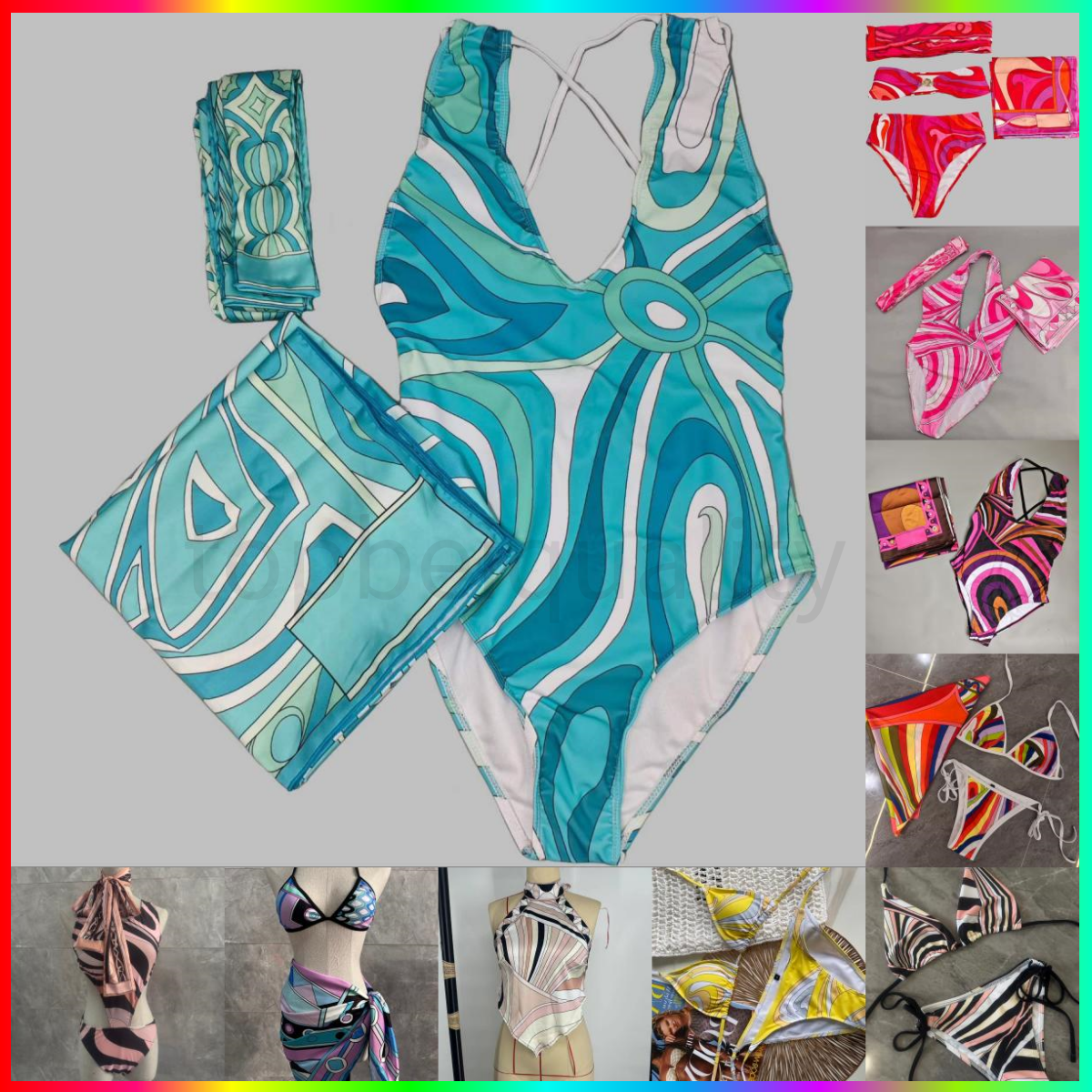 Puccily Swimsuits Designer Bikini Swimwear swimsuit Womens set Bikini Set Luxury Beach Sets puccily dress Woman dress Bikinis