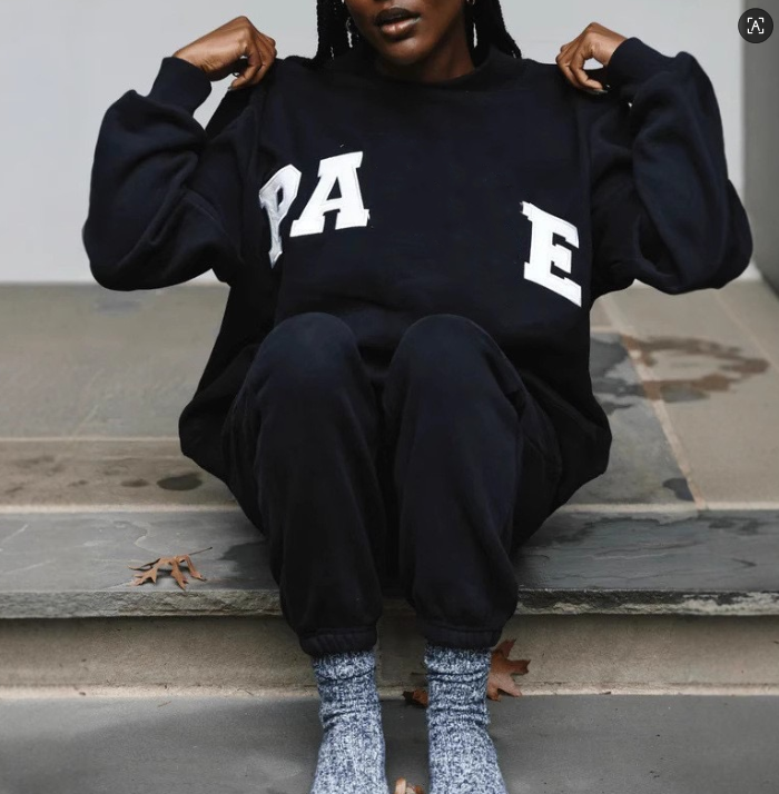 Parkes Womens hoodie Embroidery Loose Fit Letter Hoodies Sweatshirt mockneck 100% Cotton Long-Sleeve Pullover Hooded Top for Daily Casual Wear hoodie size s-xxxl