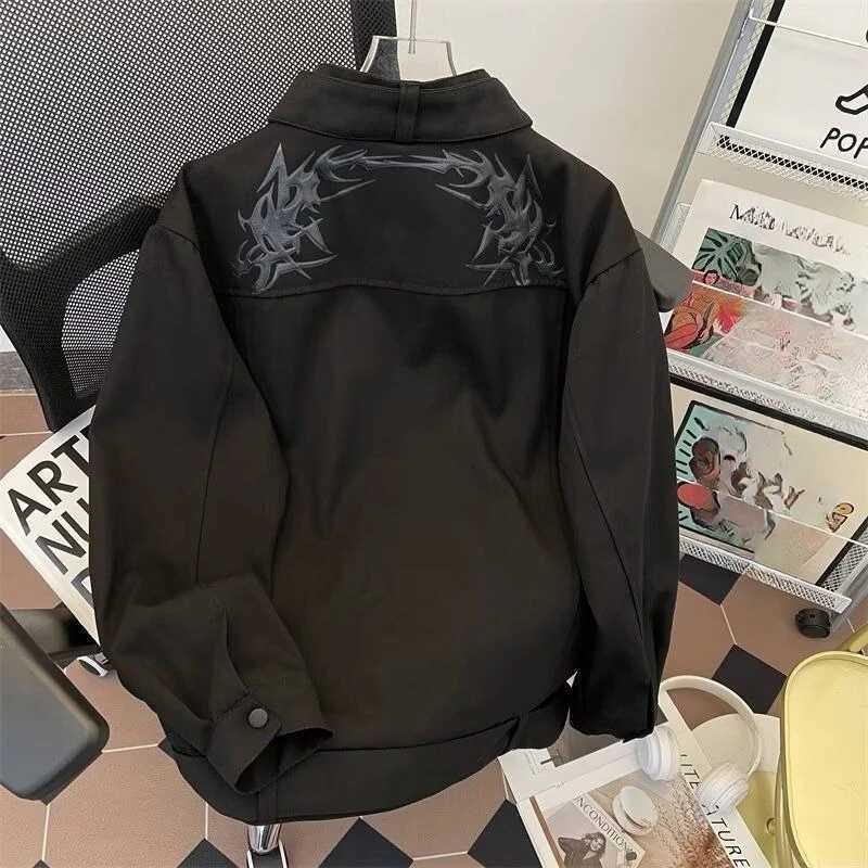 American Vintage Long Sleeve Jacket Women Casual Streetwear Coat Zipper Punk Style Clothing Subculture Harajuku Autumn Tops C260325