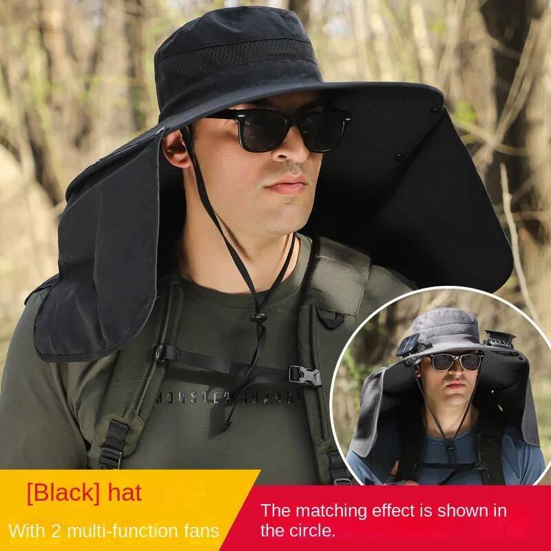 Fisherman Sombrero Summer Men Outdoor Fan Cap multi-purpose Rechargeable Wind Power Hat Brim Mountaineering Big ddmynov