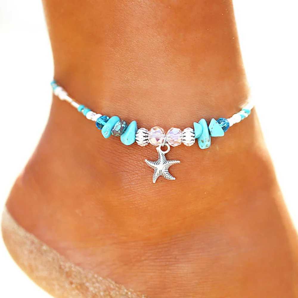 SUMENG Bohemian Vintage Shell Beads Starfish Sea Turtle Anklets New Multi Layer Anklet Leg Handmade Jewelry For Women H260325 - view 6