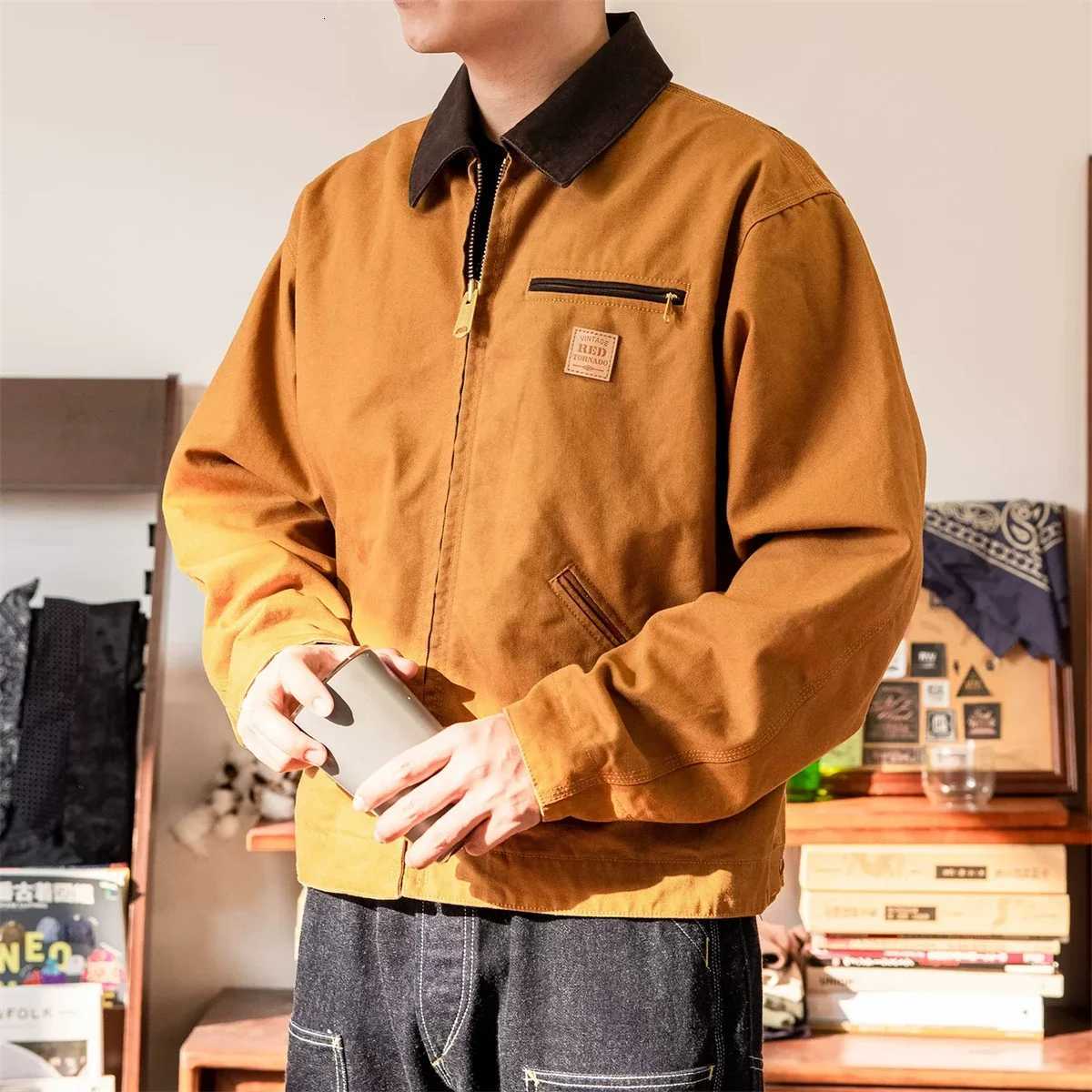 Red Tornado Duck Detroit Jacket Men Loose Fit American Classic Vintage Workwear C260325