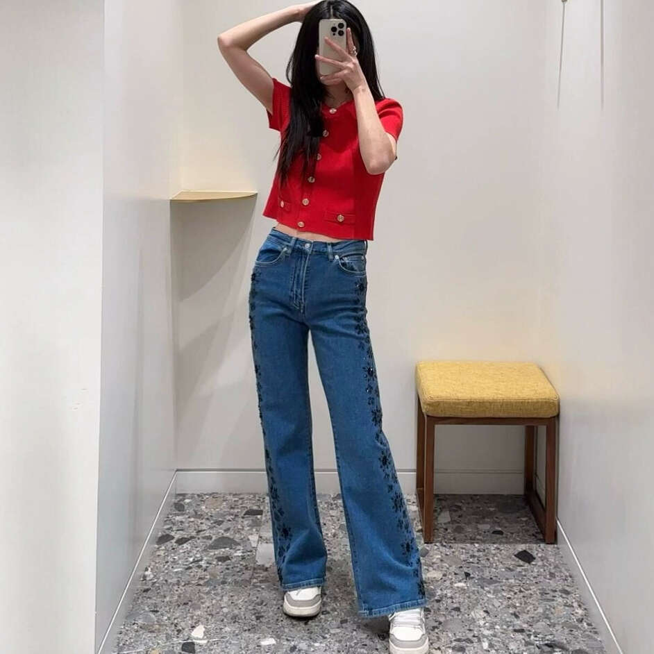 2026 Spring/Summer New Designer French Loose k30 Casual Fashion Red Button Knitted Short Sleeve Top