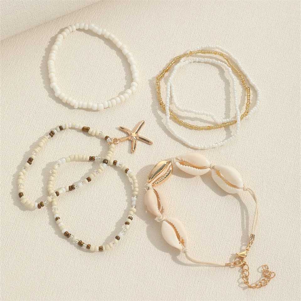 7pcs Bohemian Multilayer Ocean Style Starfish Shell Beads Summer For Women Jewelry Perfect For Beach Vacation Festival H260325 - view 5