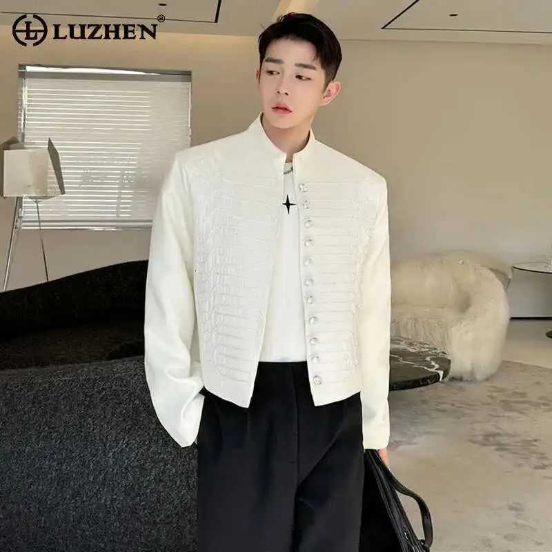 LUZHEN 2025 Stylish Design Jackets Mens Trendy Solid Color Casual Temperament Coats Elegant Korean Reviews Many Clothes LZ7953 C260325