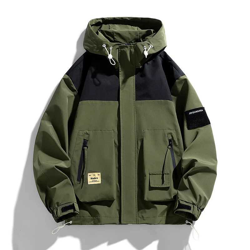 2024 Mens Waterproof Fashion Casual Hoodies Coat Streetwear Autumn Anti-wind Outdoor Travel Climbing Outerwear M260325
