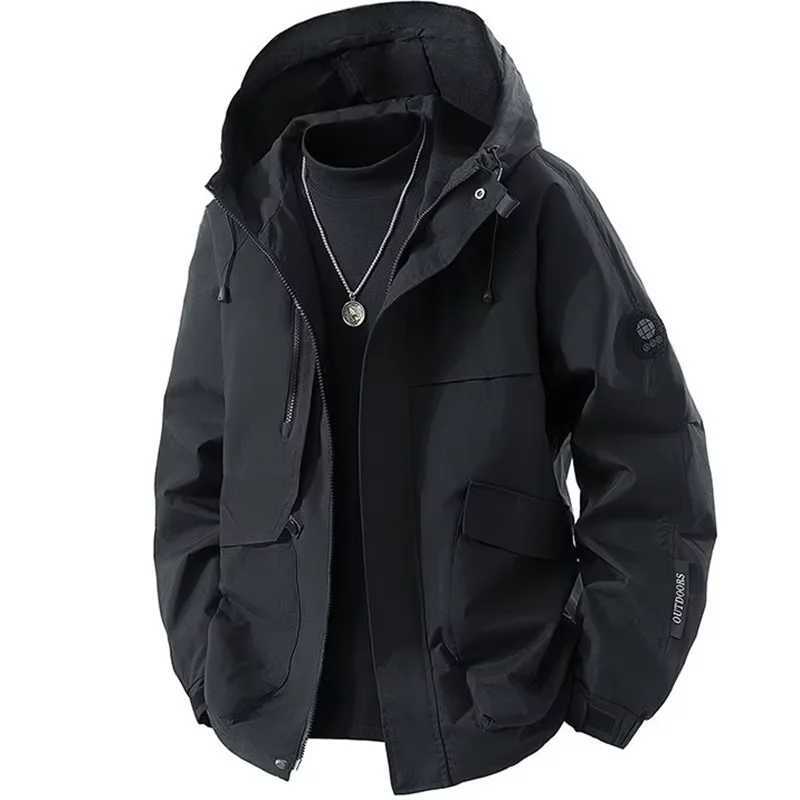 Mens Outdoor Hooded s Spring Windproof Windbreaker Sports Jogging Camping Climbing Trekking Multi Pocket Hiking s M260325