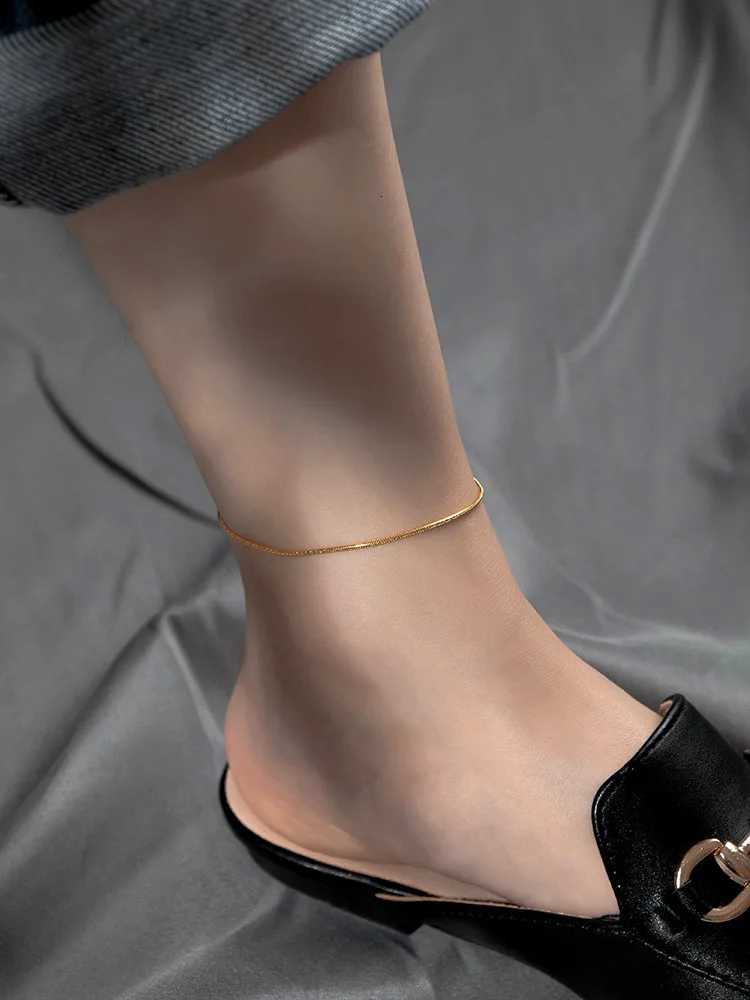 1PC 26cm Stainless Steel Anklet For Women Foot Jewelry Waterproof PVD Plated Gold Color Snake Chain Trend Birthday Gift H260325 - view 6