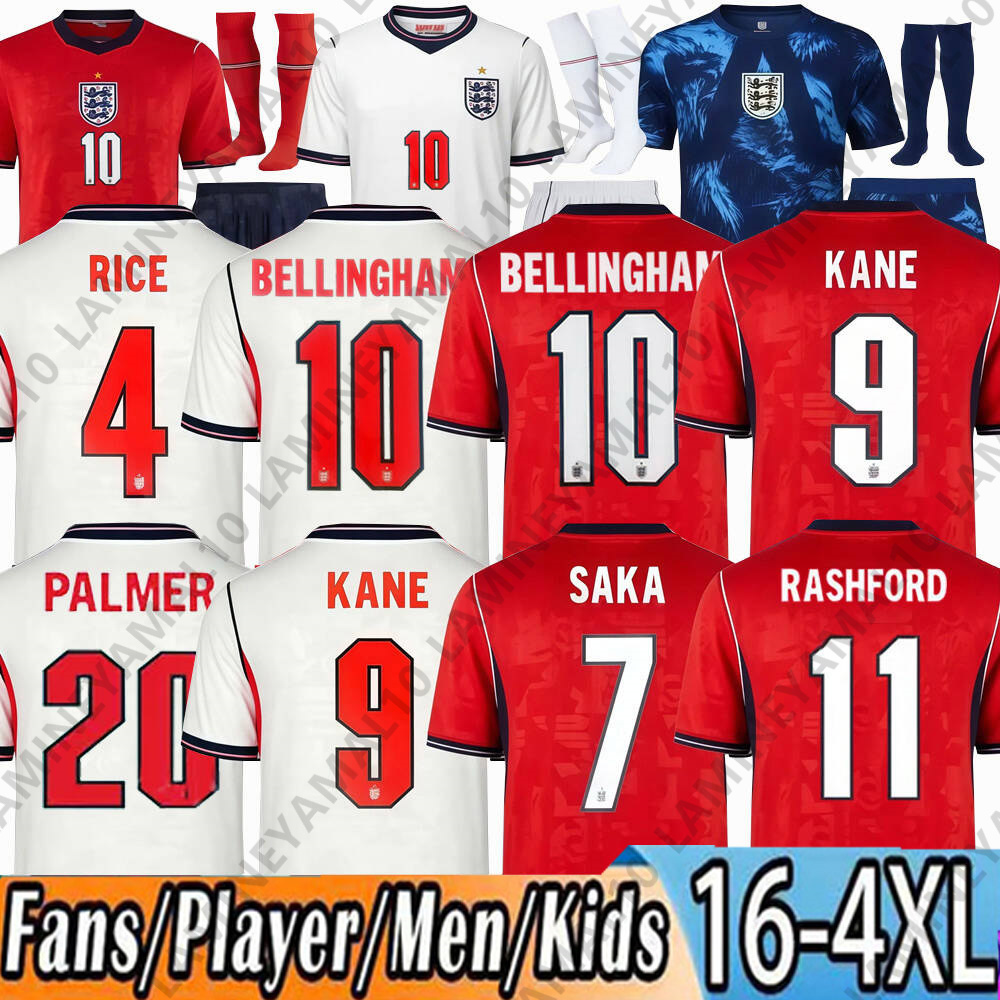 2026World Cup ENGLAND KANE BELLINGHAM Soccer Jerseys MAINOO BOWEN ENGLAND Football Shirt 26 27 RICE FODEN GORDON TONEY PALMER Men Women Football kit kids set top