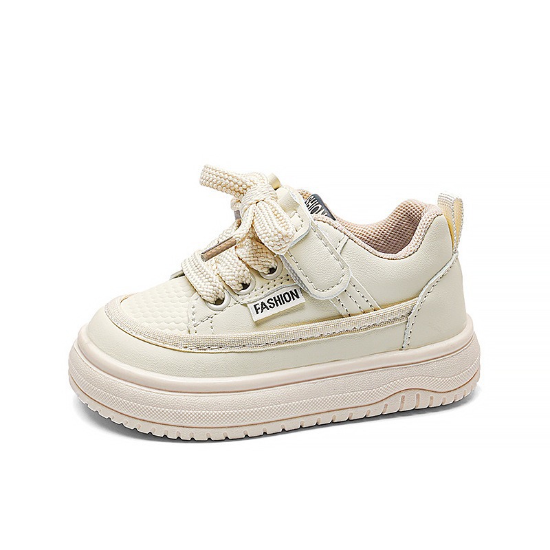 Kids Sneakers for Boys Girls, Black Beige Casual Toddler Shoes, Non-Slip Breathable Lightweight Baby Walking Shoes for Daily Wear Free shipping