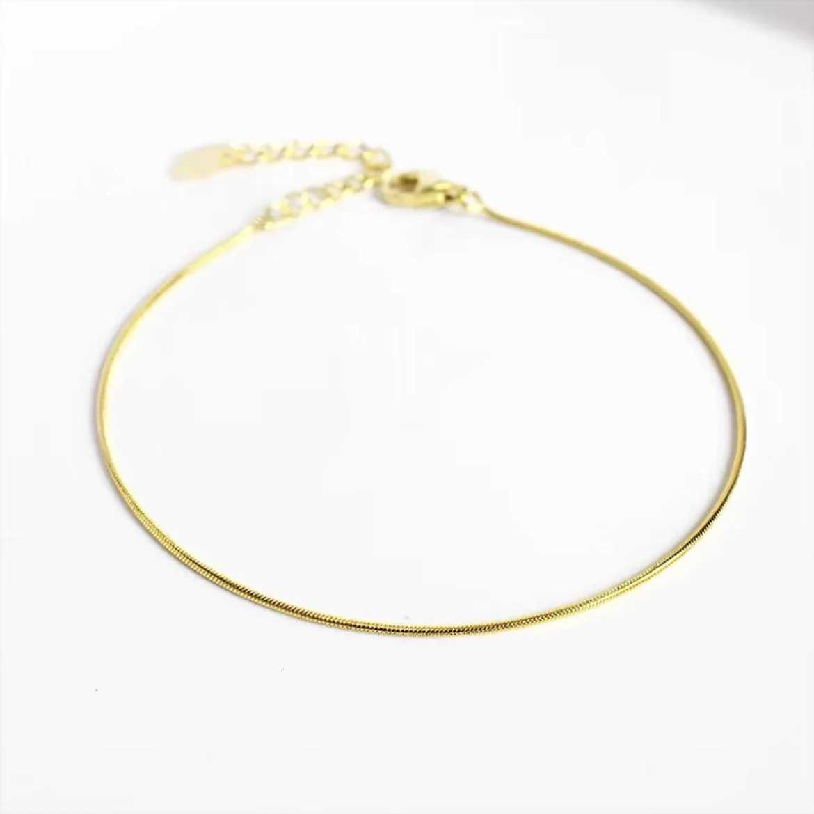 1PC 26cm Stainless Steel Anklet For Women Foot Jewelry Waterproof PVD Plated Gold Color Snake Chain Trend Birthday Gift H260325 - view 7