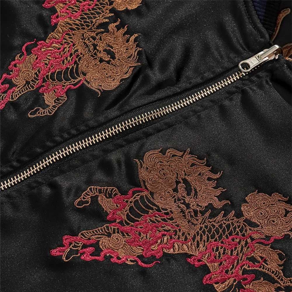 High Quality Mythical Beast Embroidered Jacket Japanese Men Women Couple Boy Baseball Streetwear Harajuku Motorcycle Jacket C260325