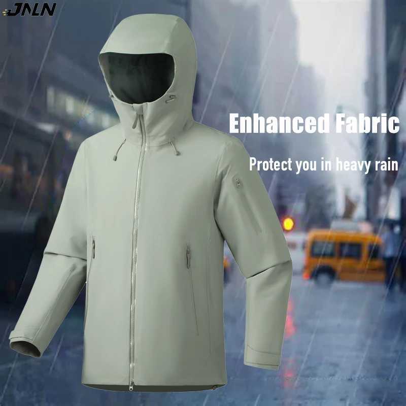 JNLN Mens Womens Enhanced Waterproof Windbreaker Outdoor Sports Heat-Sealed Seams s Unisex Hiking Climbing Rain Coat M260325
