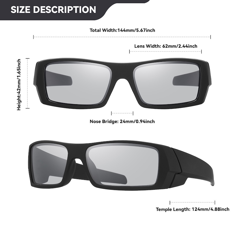 Men's Polarizing Sunglasses Eyepieces Polarized Male Rectangular Wrap Around Design Luxury Cycling Glasses in Trend Sports Fishing Driving CB Fas