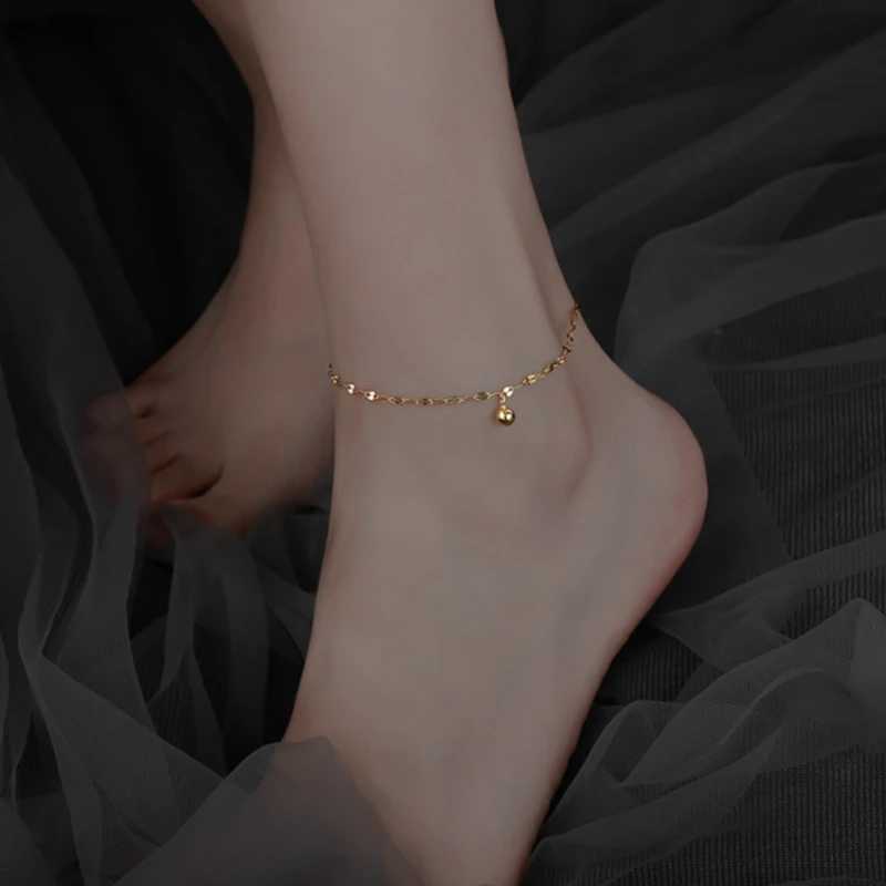 Minimalist Silver Color Anklet On The Leg Fashion Beads Girls Anklets Barefoot For Women Leg Chain Beach Foot Jewel H260325 - view 6