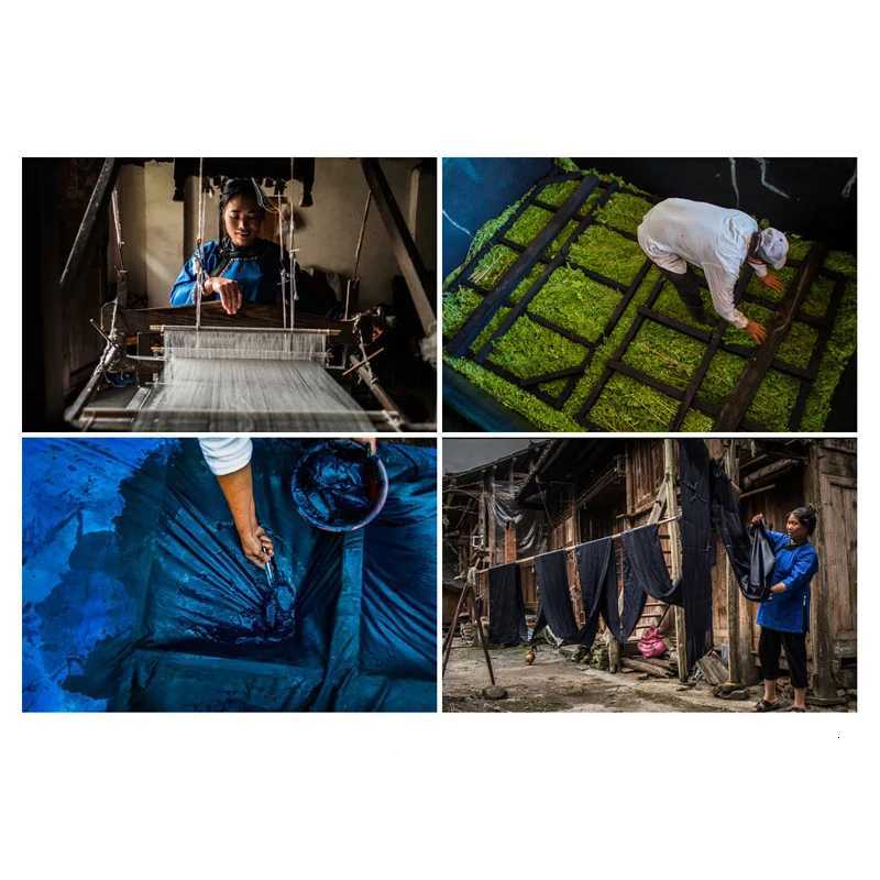 Indigo Cargo Jacket Men Vintage Heavy Weight Cotton Blue Dyed Workwear Tooling Jacket French Retro Multi-pocket Cardigan Coat C260325