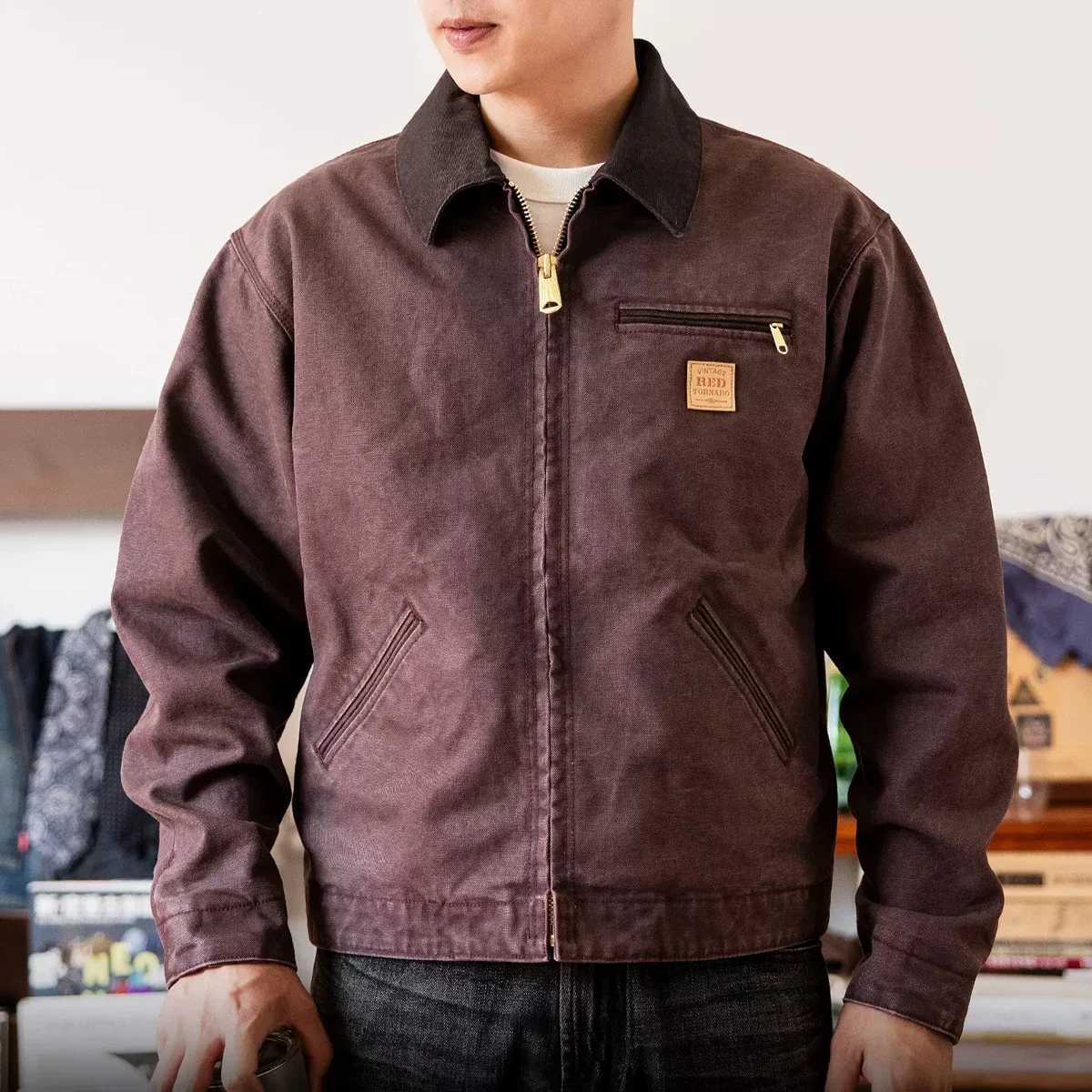 Red Tornado Duck Detroit Jacket Men Loose Fit American Classic Vintage Workwear C260325