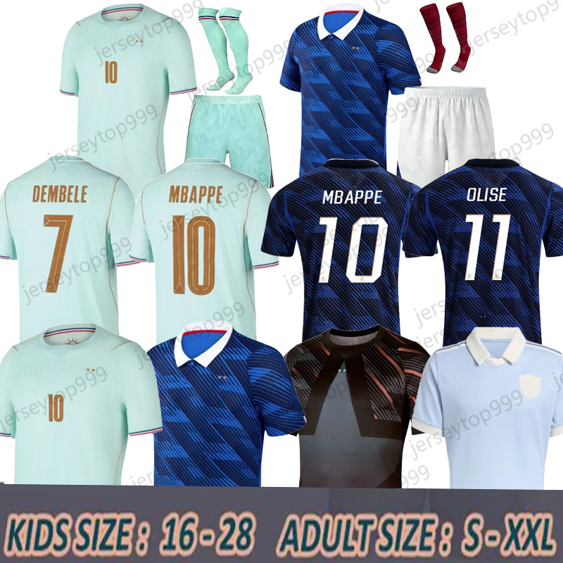 France Jersey 2026 Mbappe maillot Dembele Ekitike Doue Olise Soccer Jersey CHERKI Saliba Kante Thuram Barcola Tchouameni FFF away 26 27 football shirt Men kids kit