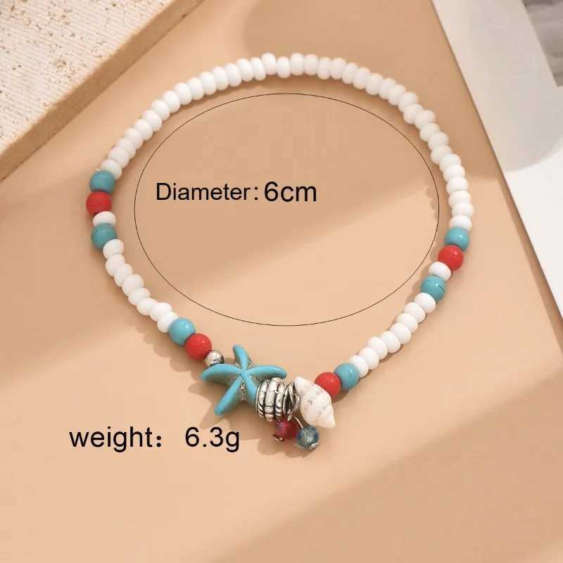 Bohemian Metal Shell Starfish Simulated Pearl Chain Anklet Set for Women Stackable Anklet Barefoot Beach Jewelry Gift H260325 - view 7