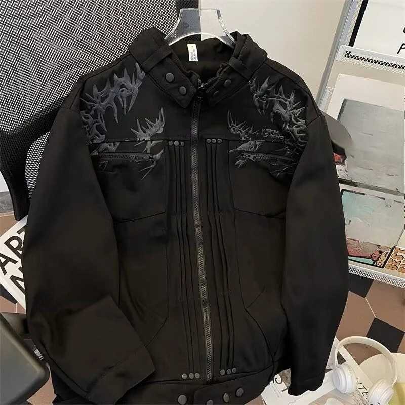 American Vintage Long Sleeve Jacket Women Casual Streetwear Coat Zipper Punk Style Clothing Subculture Harajuku Autumn Tops C260325