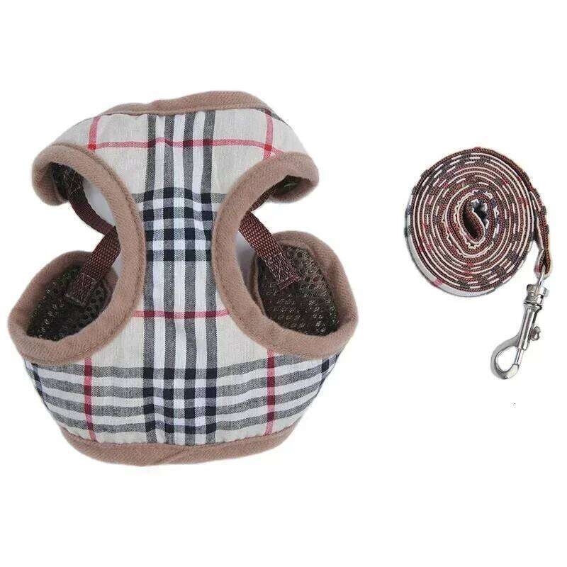 Pet Cat Lead Set Leash Reversible Luxury Dog Vest Harness For Small Dogs Chihuahua Pug Chest Strap Puppy 26W0325