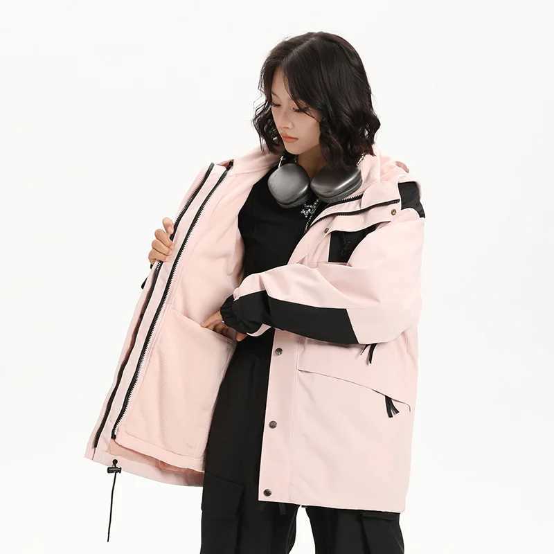 CHRLCK Mens Waterproof Hiking 3 IN 1 s Winter Warm Windproof Splicing Windbreakers Women Camping Trekking Unisex M260325