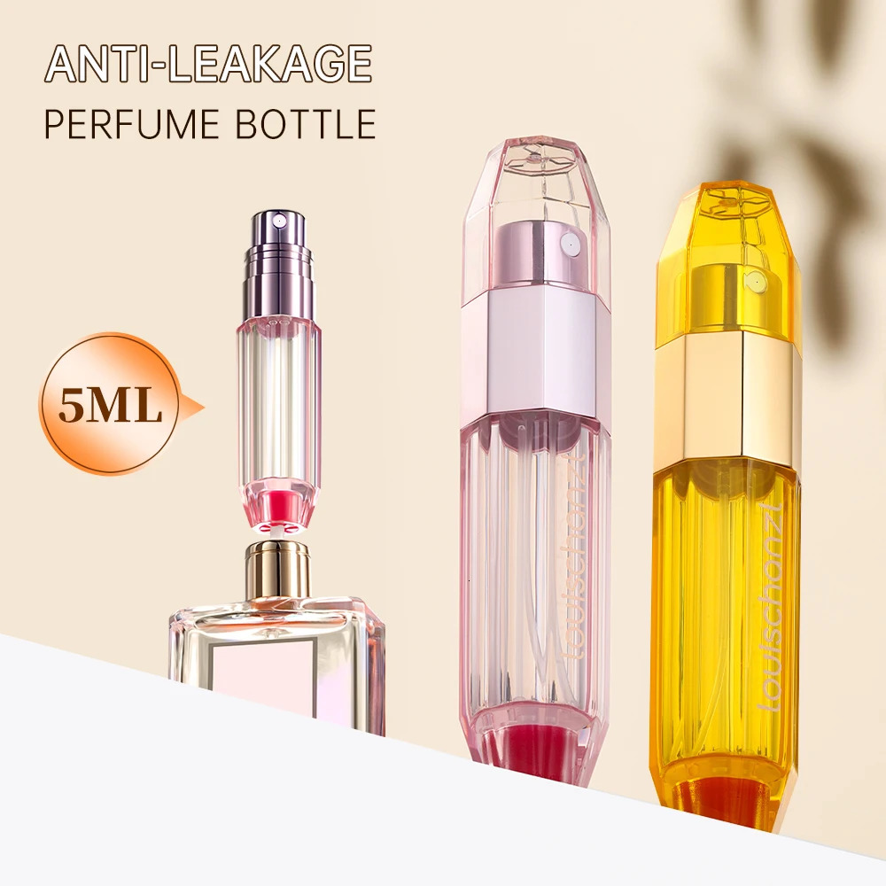 Louischanzl refillable perfume bottle Octagonal transparent travel perfume bottles portable sprayer Empty bottle 5ml mini bottle 260318