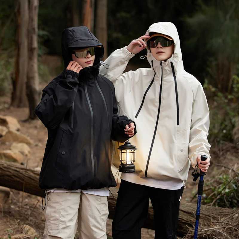 CHRLCK Mens Waterproof Hiking s Windproof Splicing Windbreakers Women Breathable Fishing Camping Trekking Unisex a05 M260325