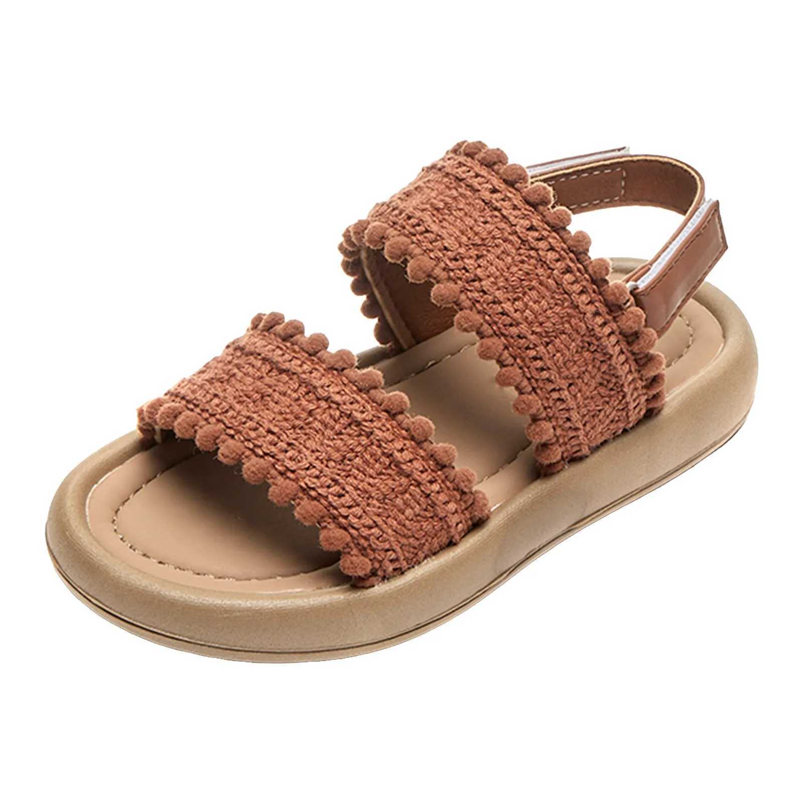 Girls Princess Sandles Summer Girls Big Kids Beach Sandals Shoes Kids Soft Soled Casual Fashion Knitted Shoes For Girl Size 2T260321