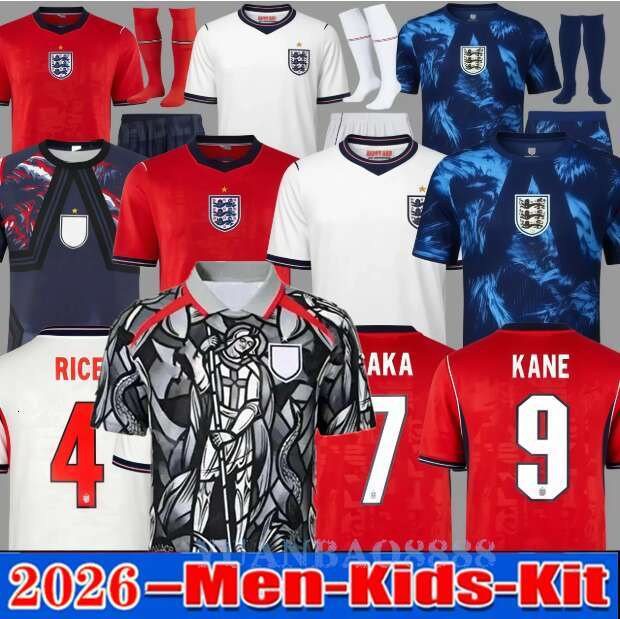2026 2027 England Palace Jersey Men Kids 26 27 KANE BELLINGHAM RASHFORD RICE FODEN GORDON TONEY PALMER PICKFORD Football Shirt Soccer Uniform 4XL