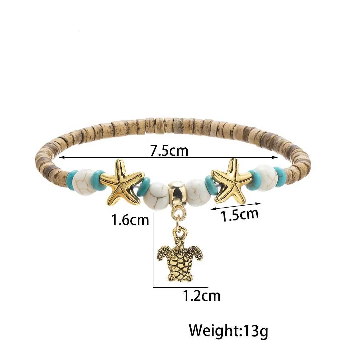 Bohemia Beach Sea Turtle Shaped Charm Beaded Anklets for Women Starfish Ankle Woman Sandals Leg Chain Foot Jewelry H260325 - view 5