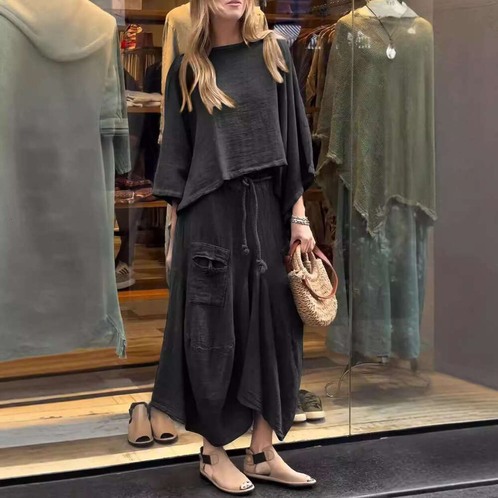 2026 Spring/Summer New Designer Women's Fashion Casual Solid Color Loose Skirt s4 Two Piece Set